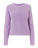 Chunky Knit Open Sleeve Detail Lilac Jumper