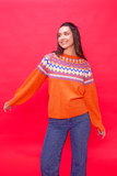 Tango Orange Fairisle Jumper