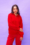 Candy Apple Red Zip Up Jumper