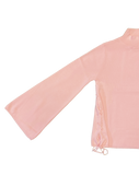 Flare Sleeved Laced Up Detail Peach Top