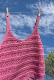 Bubblegum Pink Crochet Knit Cami