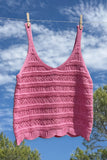 Bubblegum Pink Crochet Knit Cami