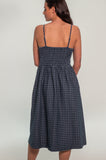 Gingham Denim Midi Dress