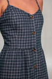 Gingham Denim Midi Dress
