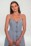 Denim Blue Chambray Midi Dress