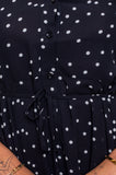 Black Spotted Long Sleeve Shirt Dress