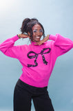 Pink Sequin Bow Fluffy Jumper
