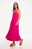 Fuchsia Pink Cami Tiered Sundress