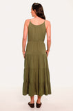 Dark Olive Tiered Maxi Sundress