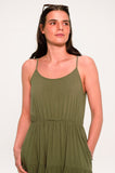 Dark Olive Tiered Maxi Sundress
