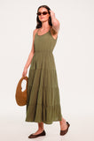 Dark Olive Tiered Maxi Sundress