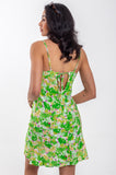 Pretty green abstract floral mini dress
