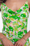 Pretty green abstract floral mini dress