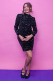 Black Sequin Mini Dress