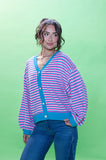 Aqua Geo Cardigan