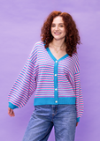 Aqua Geo Cardigan