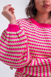 Raspberry & Lime Geo Jumper