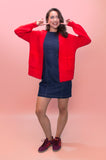 Cherry Red Soft Knit Cardigan