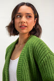 Fern Green Chunky Knit Cardigan