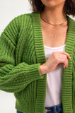 Fern Green Chunky Knit Cardigan
