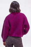 Plum Chunky Knit Cardigan