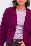 Plum Chunky Knit Cardigan