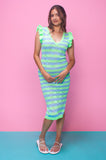 Peppermint Ruffle Midi Dress