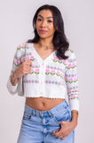 Pink Florals Pointelle Cardigan