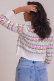 Pink Florals Pointelle Cardigan