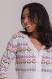 Pink Florals Pointelle Cardigan
