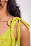 Citron Green Crochet Mini Dress