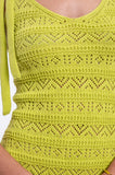 Citron Green Crochet Mini Dress