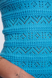 Electric Blue Crochet Mini Dress
