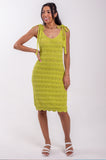 Citron Green Crochet Mini Dress