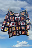 Crochet Square Boxy Bomber Jacket