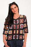 Crochet Square Bomber Cardigan