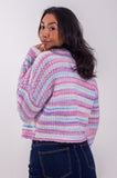 Purple Stripe Chunky Cardigan