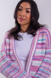 Purple Stripe Chunky Cardigan