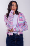 Purple Stripe Chunky Cardigan