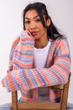 Apricot Stripe Chunky Cardigan