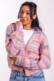 Apricot Stripe Chunky Cardigan