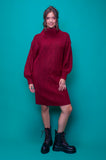 Burgundy Cable Knit Dress