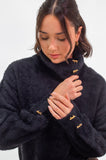 Black & Gold Bows Fluffy Jumper