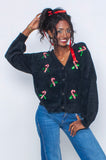 Fluffy Candy Cane Cardigan