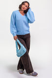 Sky Blue V Neck Jumper