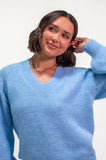 Sky Blue V Neck Jumper