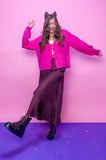 Raspberry Tie Front Cardigan
