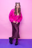 Raspberry Tie Front Cardigan