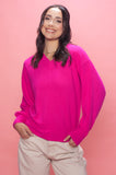 Bright Pink V Neck Jumper