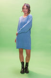 Cornflower Cable V Neck Dress
